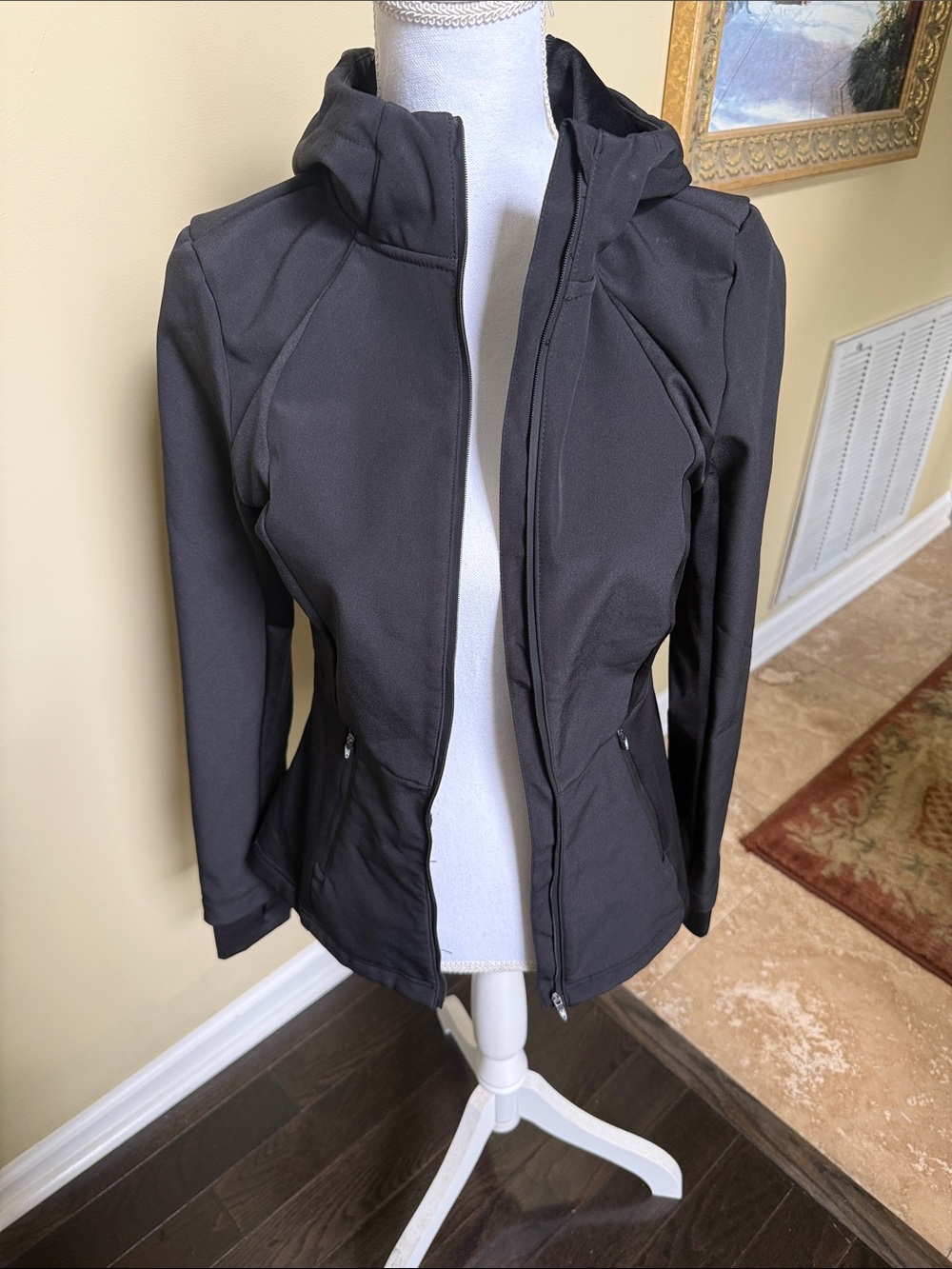 Women's Spider Black Hooded fleece lined Performance Jacket